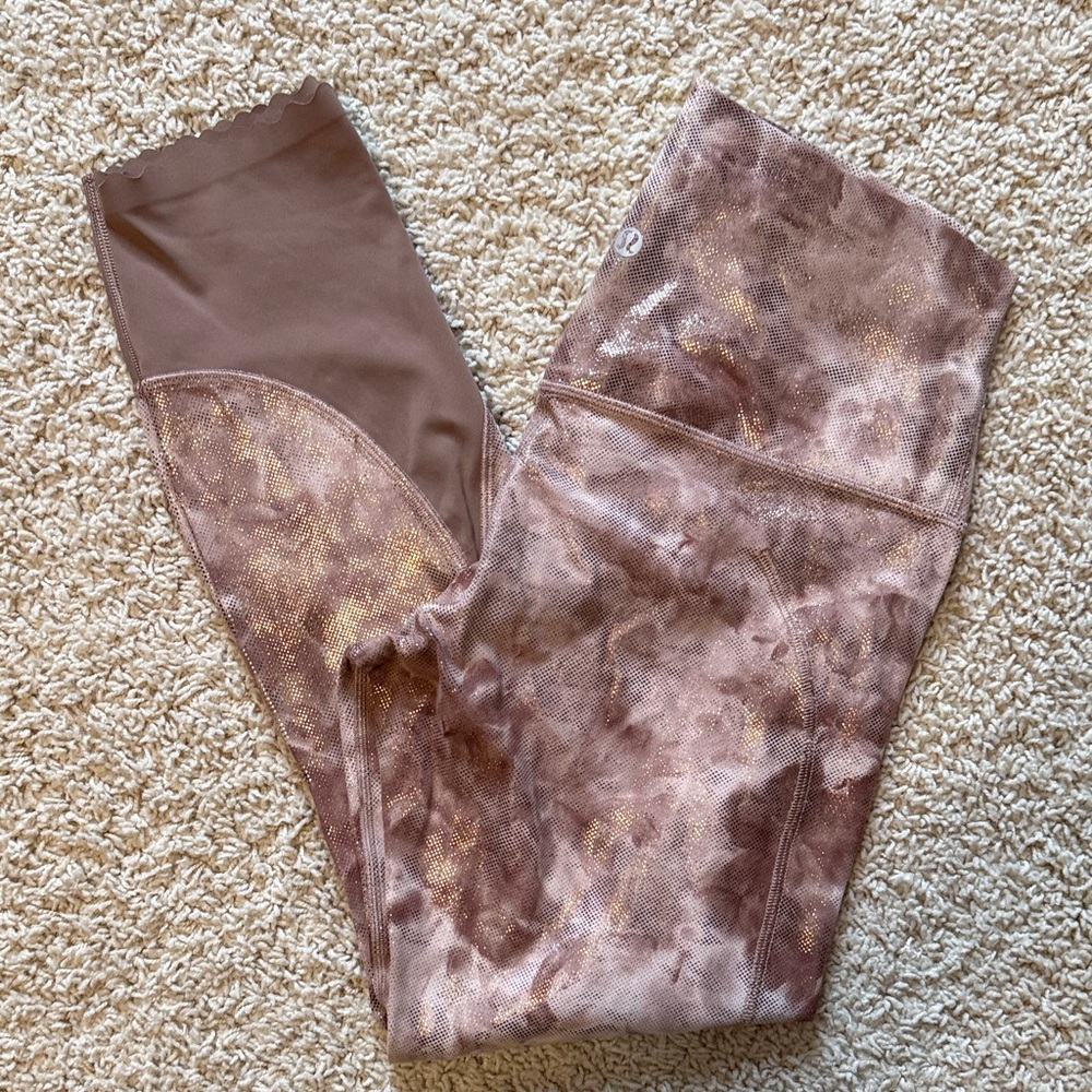 Lululemon Align Scallop Shine leggings, bronze wash / metallic rose finish